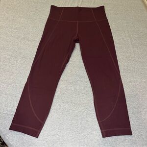 Athleta maroon/burgundy crop leggings